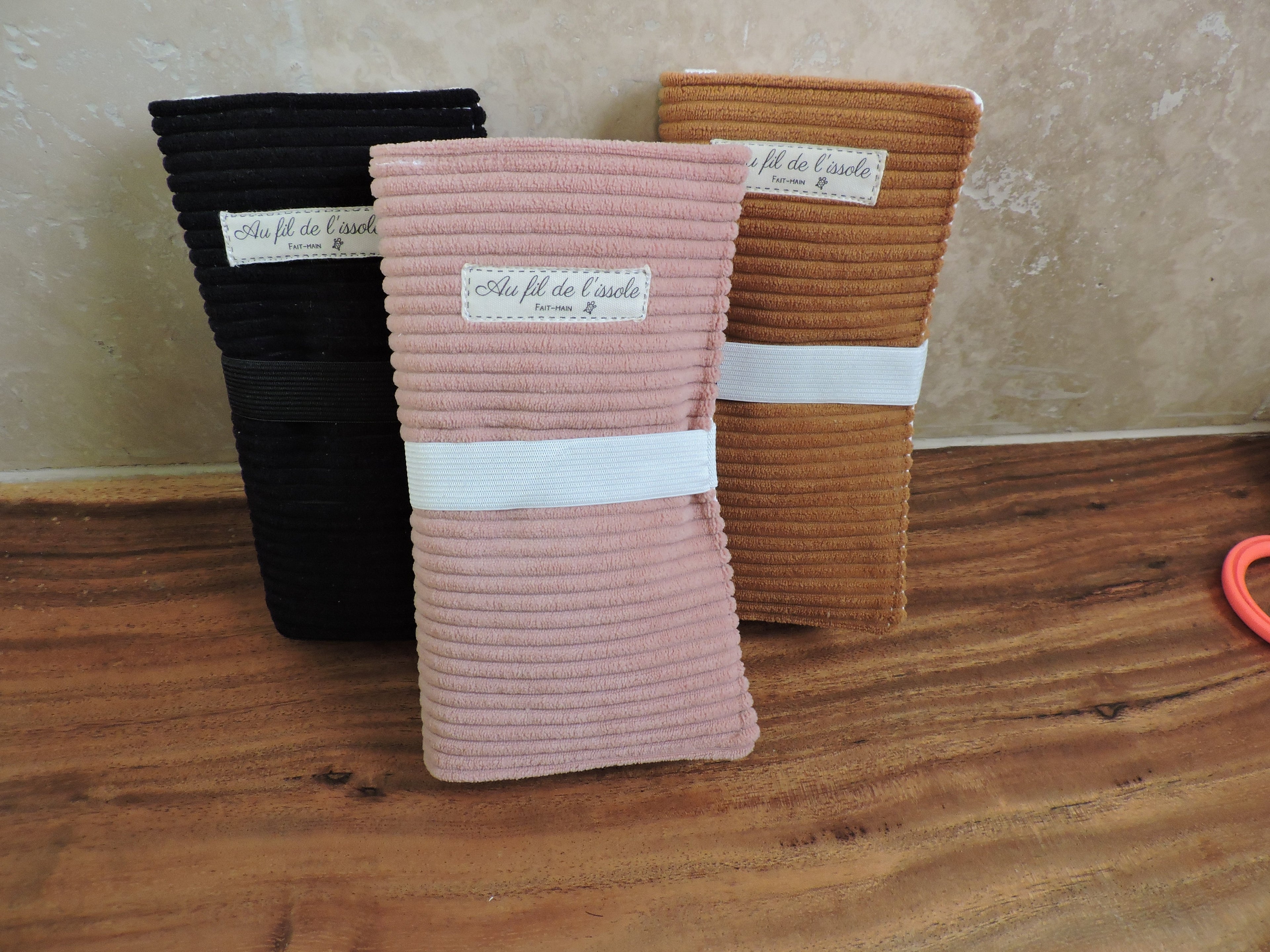 Pochettes à bijoux en velours côtelé