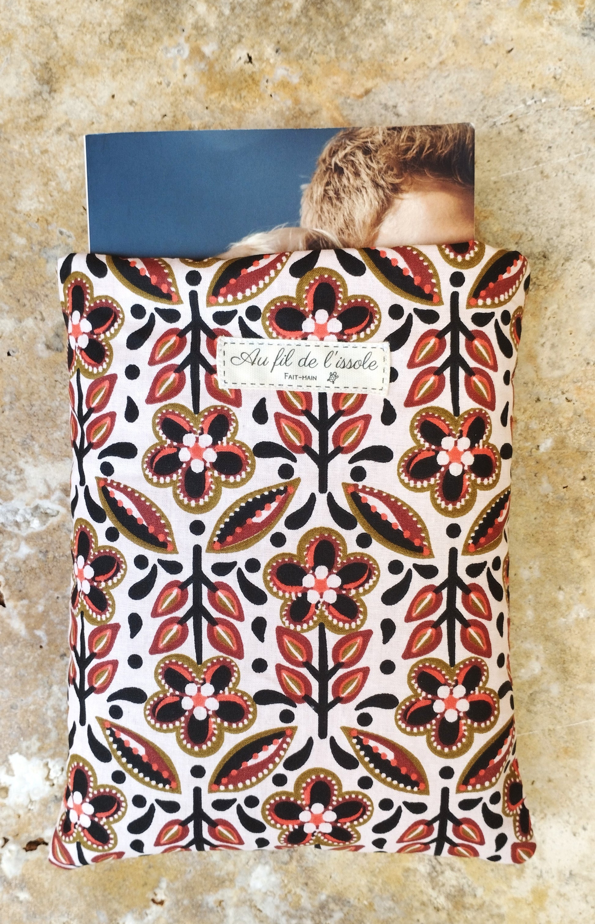 Pochette à livre écru havane