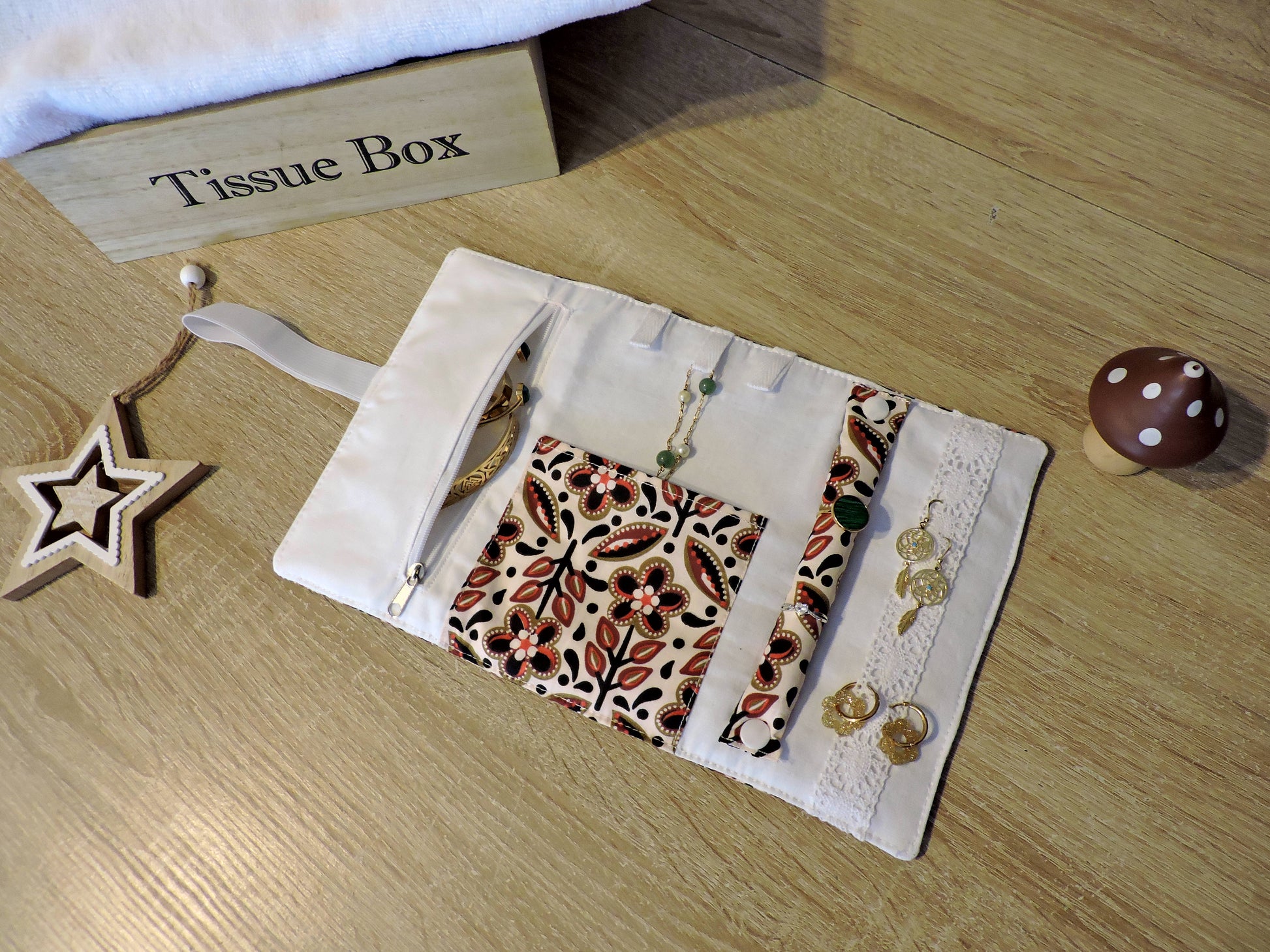 Pochette à bijoux - Ecru Havane