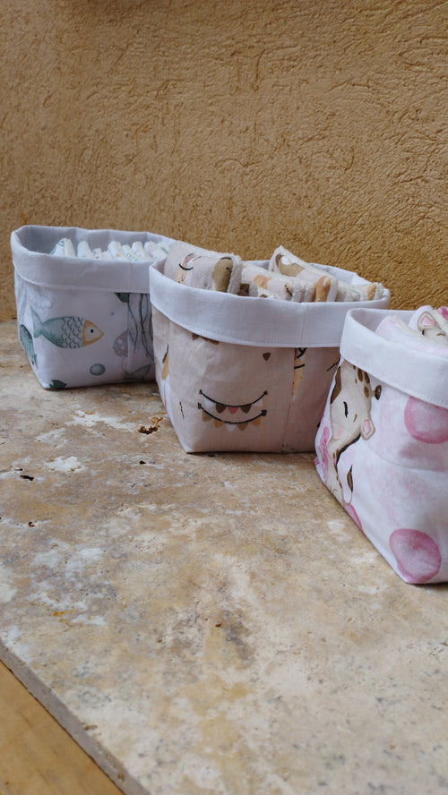 Ensemble: La panière + 10 lingettes bébé